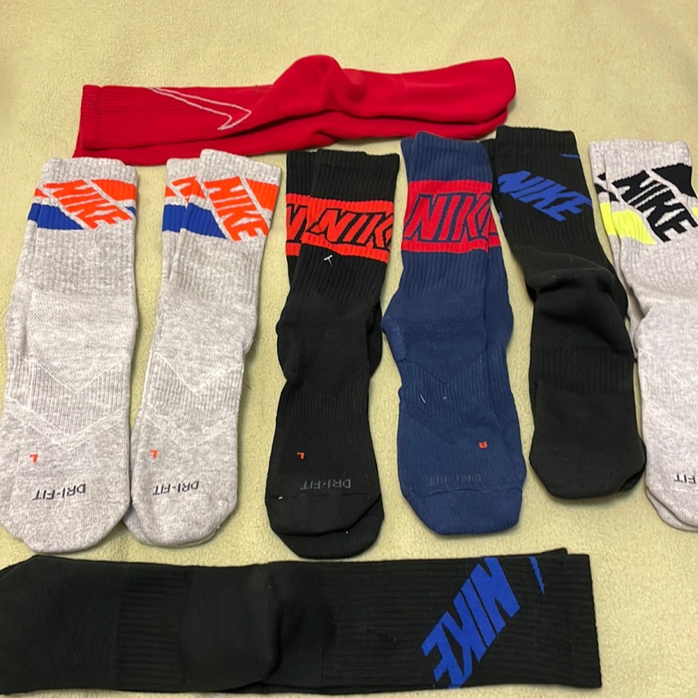 8 pair lot mens nike dri fit crew socks lot 1